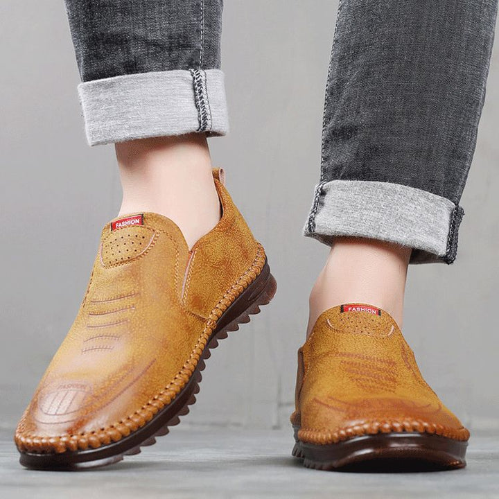 Ethan | Snygga Andningsbara Herr Sneakers i Läderlook 1