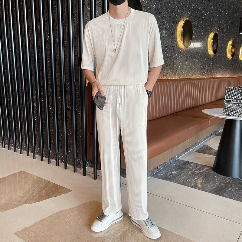 Ethan | Sommar Tvådelat Set med Långärmad Topp och Shorts 3