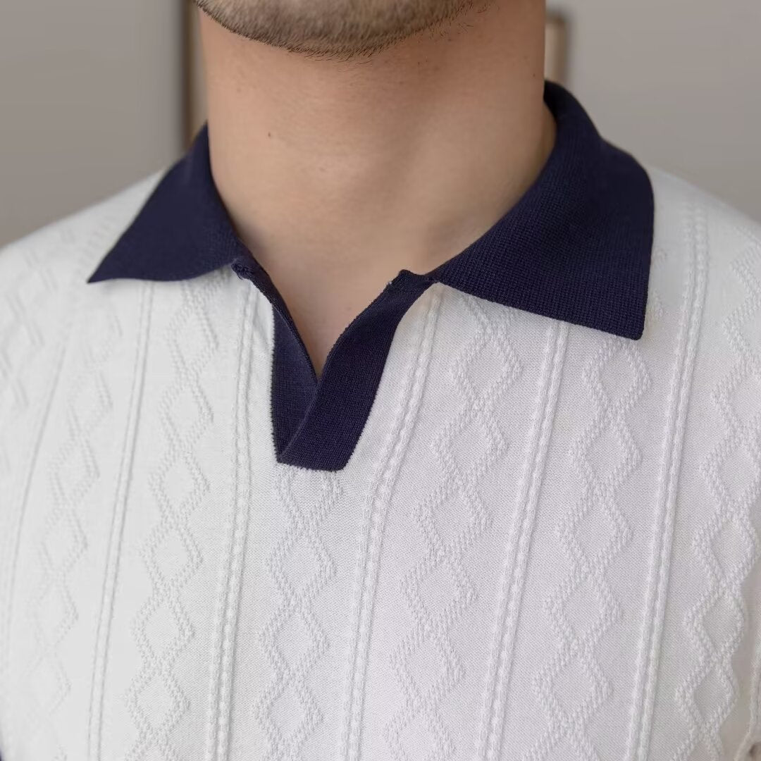 Ethan | Somrig Slim Fit Pikétröja med Färgblock 2