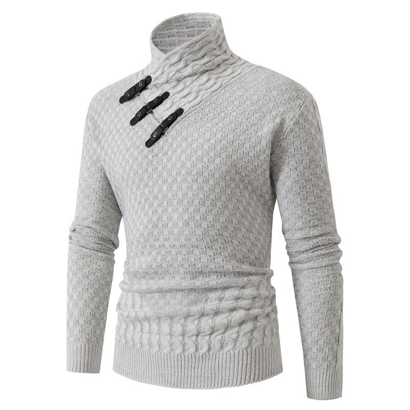 Ethan | Stickad Vintertröja med Halv Polokrage och Långa Ärmar 1
