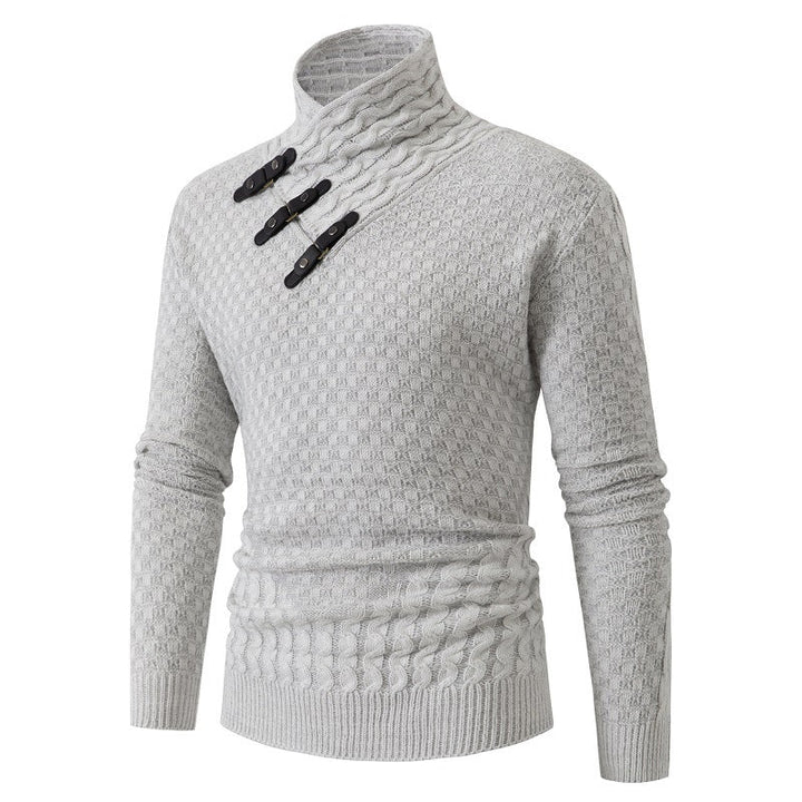 Ethan | Stickad Vintertröja med Halv Polokrage och Långa Ärmar 1