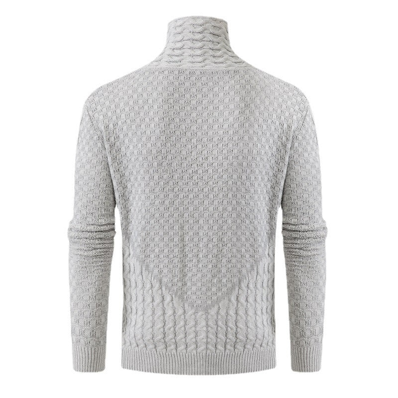 Ethan | Stickad Vintertröja med Halv Polokrage och Långa Ärmar 2