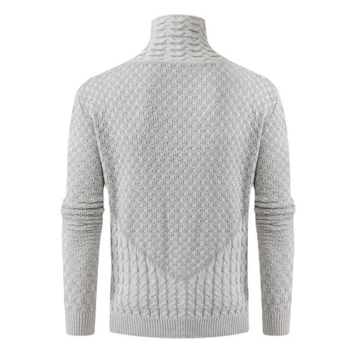 Ethan | Stickad Vintertröja med Halv Polokrage och Långa Ärmar 2