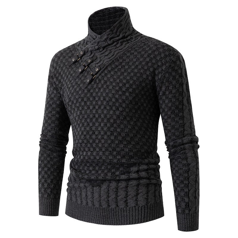 Ethan | Stickad Vintertröja med Halv Polokrage och Långa Ärmar 3