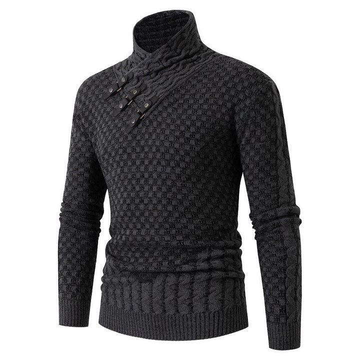 Ethan | Stickad Vintertröja med Halv Polokrage och Långa Ärmar 3