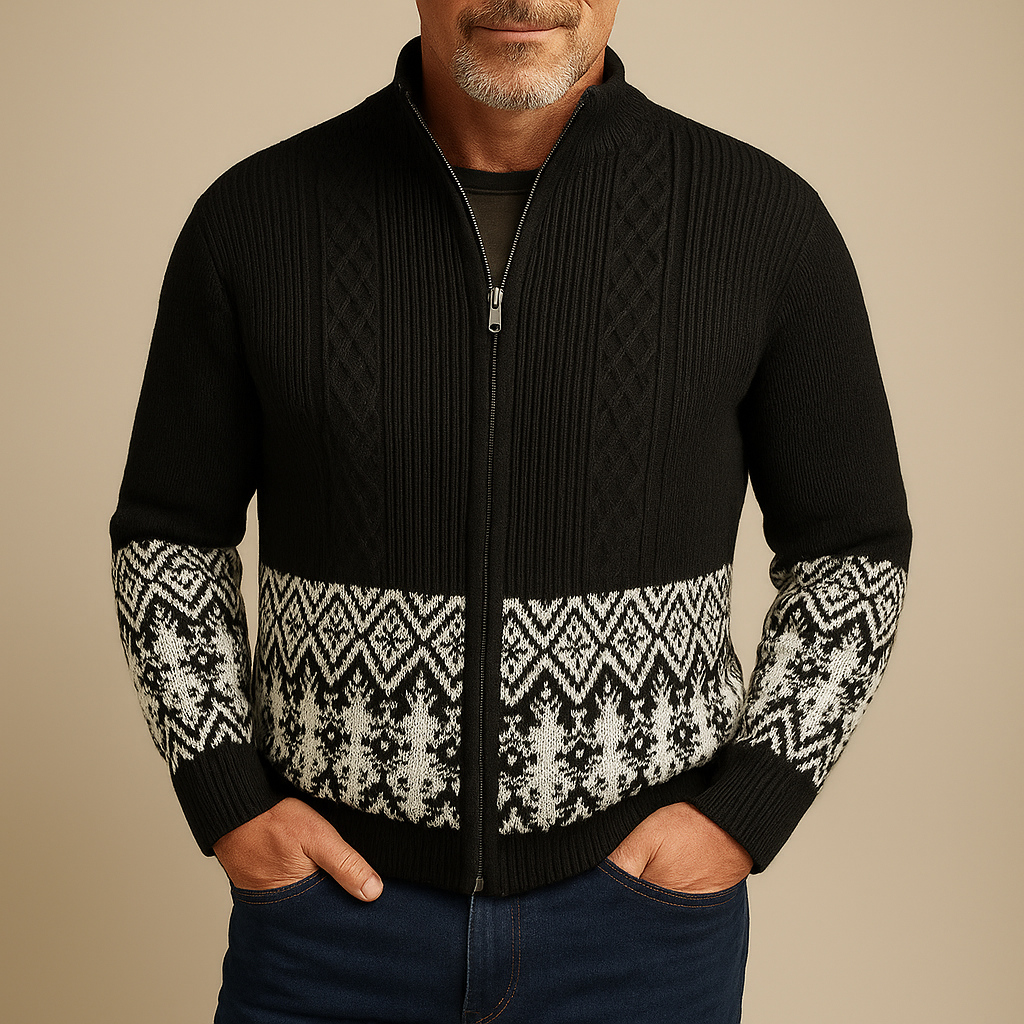 Ethan | Stickad Vinterväst med Full Dragkedja, Bekväm och Stilig 4