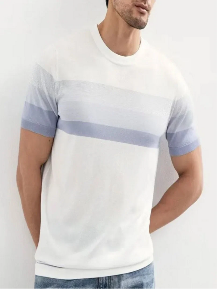 Ethan | Stilren Randig Kortärmad T-shirt för Herrar 1