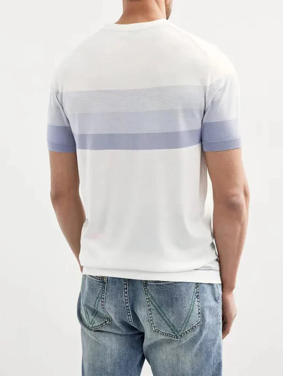 Ethan | Stilren Randig Kortärmad T-shirt för Herrar 3