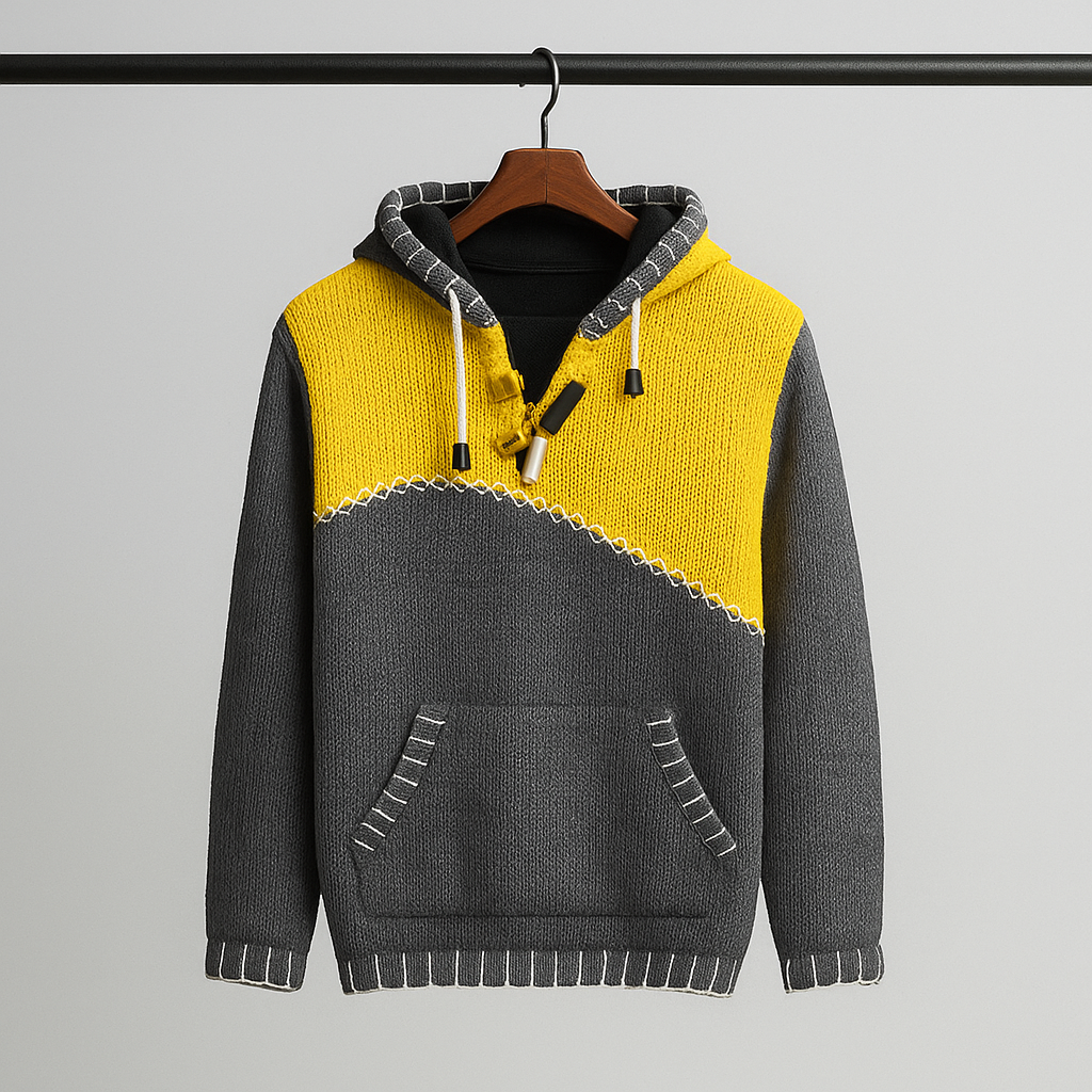 Ethan | Strukturerad Höst Hoodie Med Kontrastsömmar 2