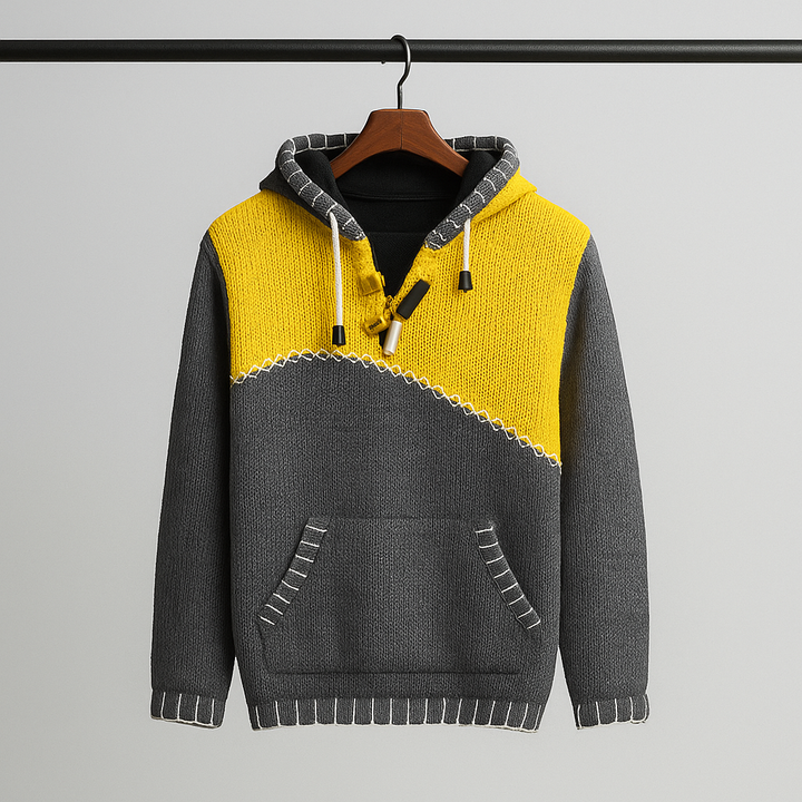Ethan | Strukturerad Höst Hoodie Med Kontrastsömmar 2