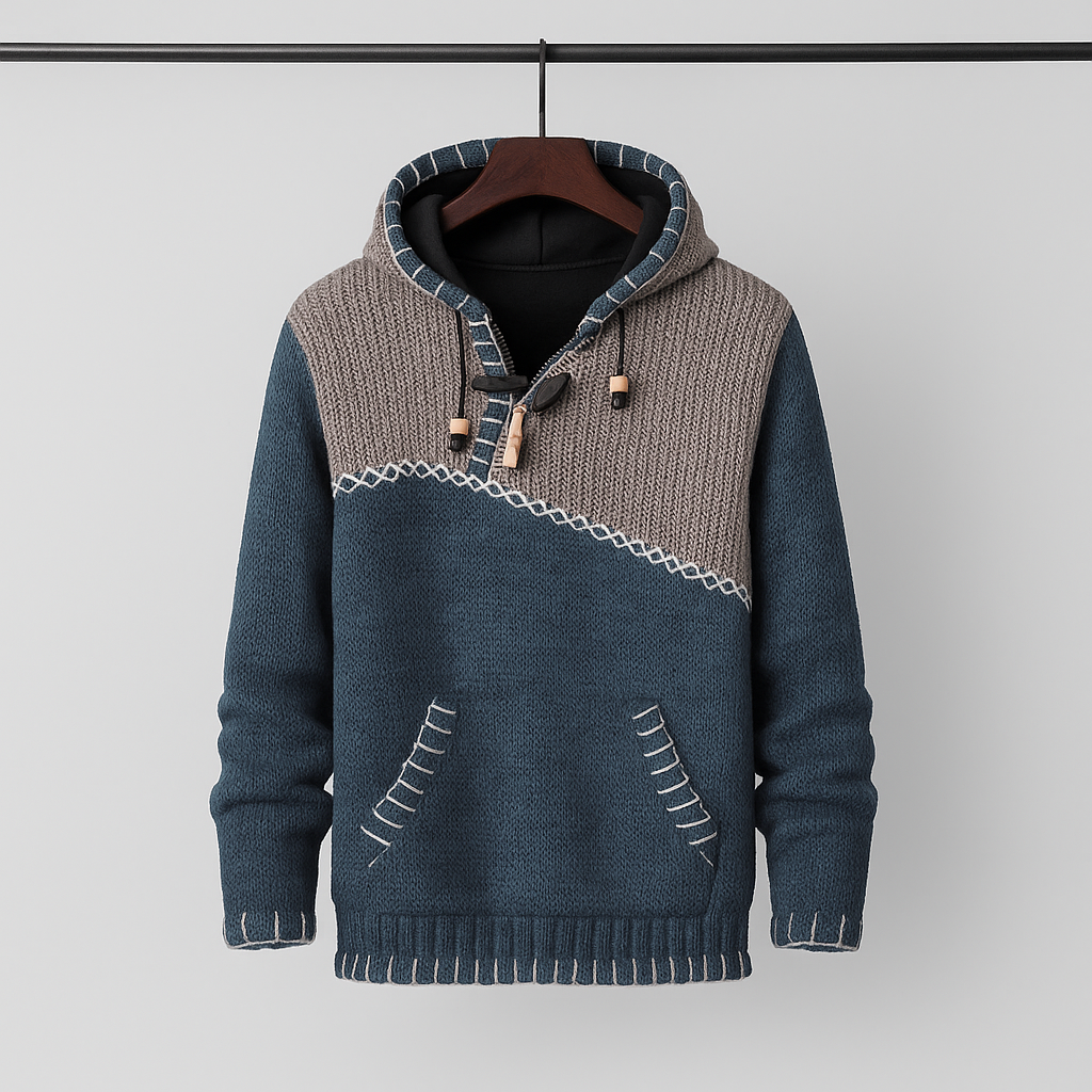 Ethan | Strukturerad Höst Hoodie Med Kontrastsömmar 3