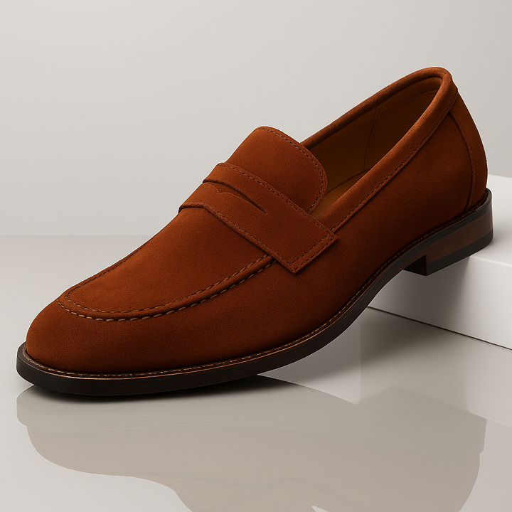Ethan | Stylish Ergonomic Herr Loafers i Brun Mocka 0