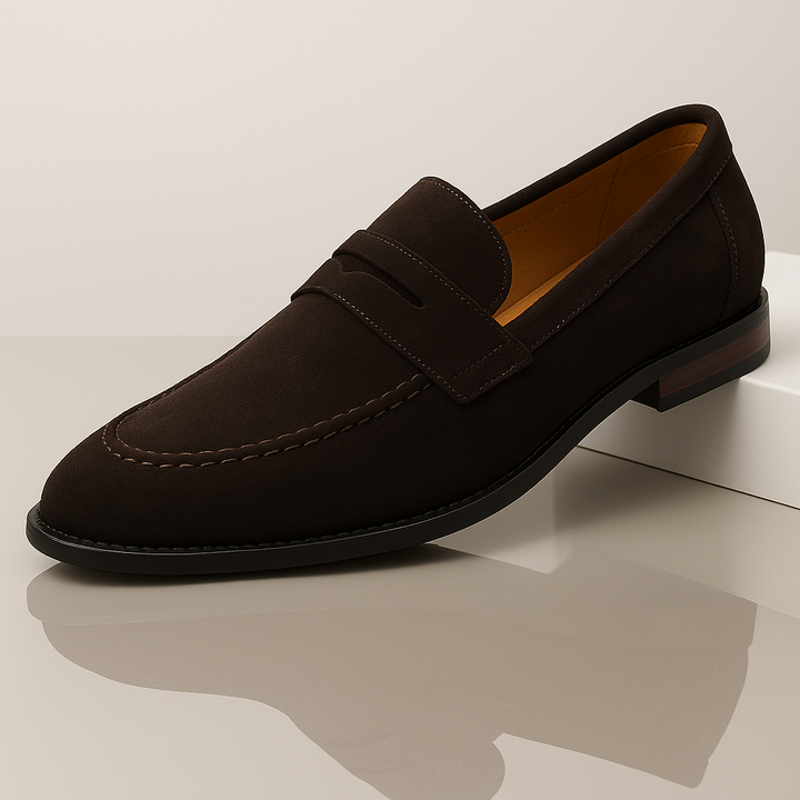 Ethan | Stylish Ergonomic Herr Loafers i Brun Mocka 2