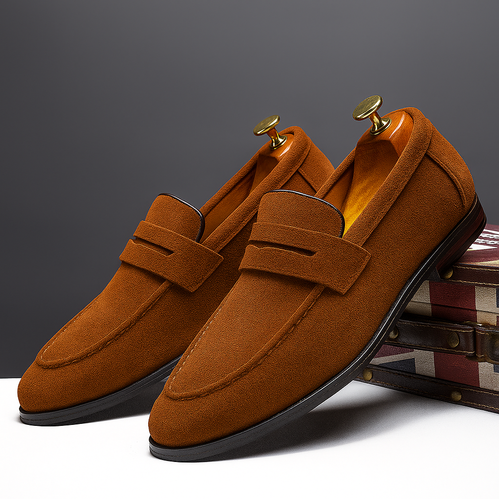 Ethan | Stylish Ergonomic Herr Loafers i Brun Mocka 5