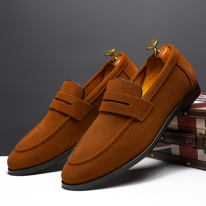 Ethan | Stylish Ergonomic Herr Loafers i Brun Mocka 5