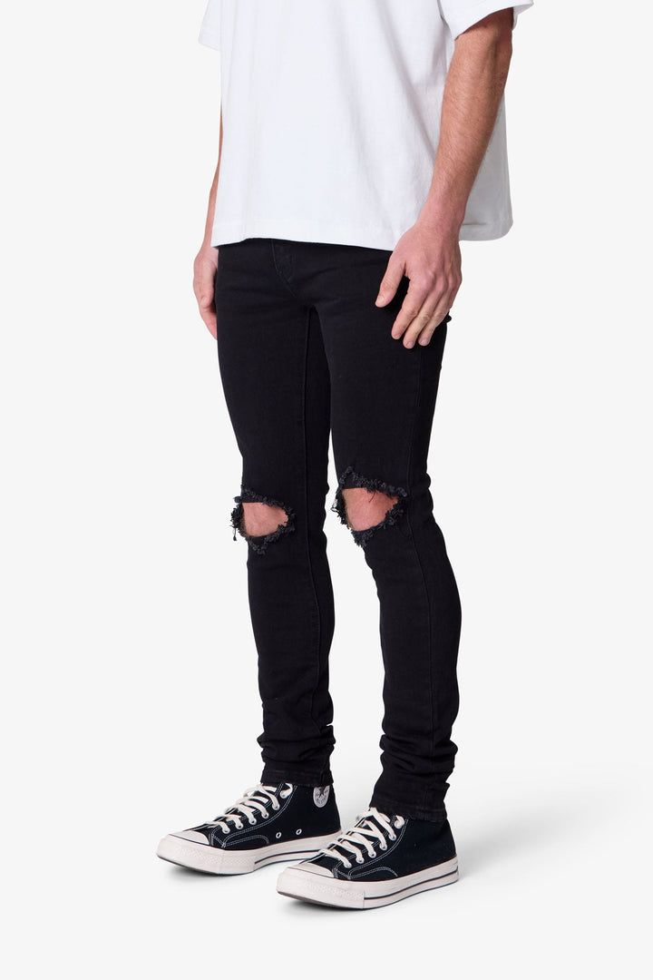 Ethan | Svart Stretch Skinny Jeans med Förlängd Innersöm för Herr 3