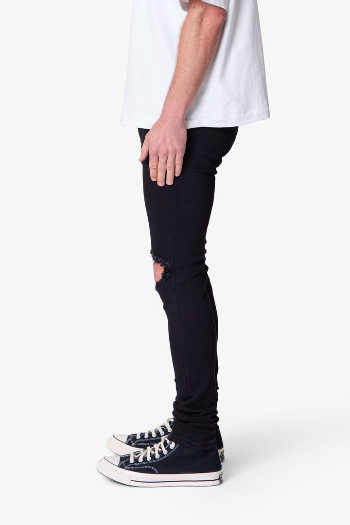 Ethan | Svart Stretch Skinny Jeans med Förlängd Innersöm för Herr 4