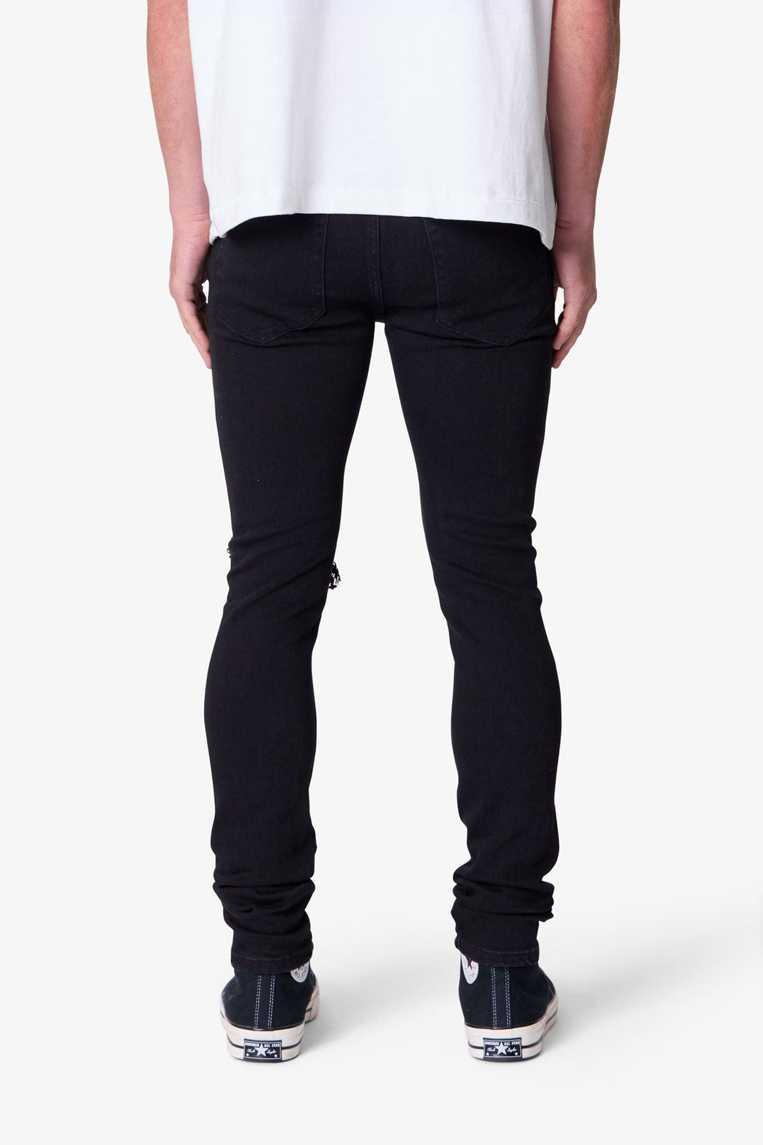 Ethan | Svart Stretch Skinny Jeans med Förlängd Innersöm för Herr 5