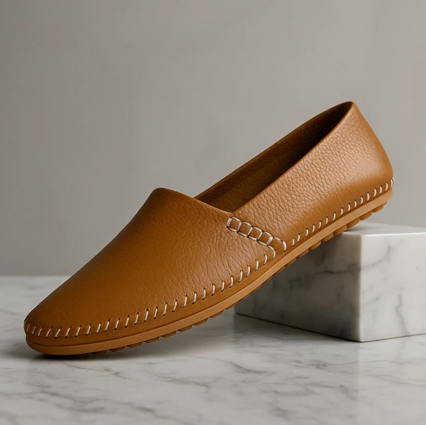 Ethan | Svarta Handsydda Slip-On Loafers för Dam med Gummisula 0