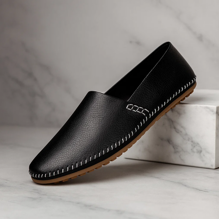Ethan | Svarta Handsydda Slip-On Loafers för Dam med Gummisula 3