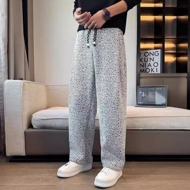 Ethan | Textured Casual Straight Leg Trousers for Men 1