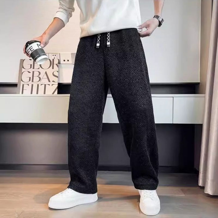 Ethan | Textured Casual Straight Leg Trousers for Men 2