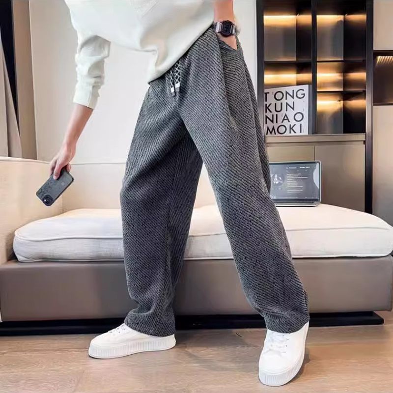 Ethan | Textured Casual Straight Leg Trousers for Men 3