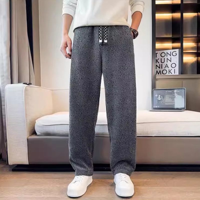 Ethan | Textured Casual Straight Leg Trousers for Men 4