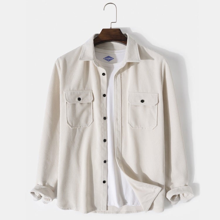 Ethan | Textured Long Sleeve Shirt with Button Details 0