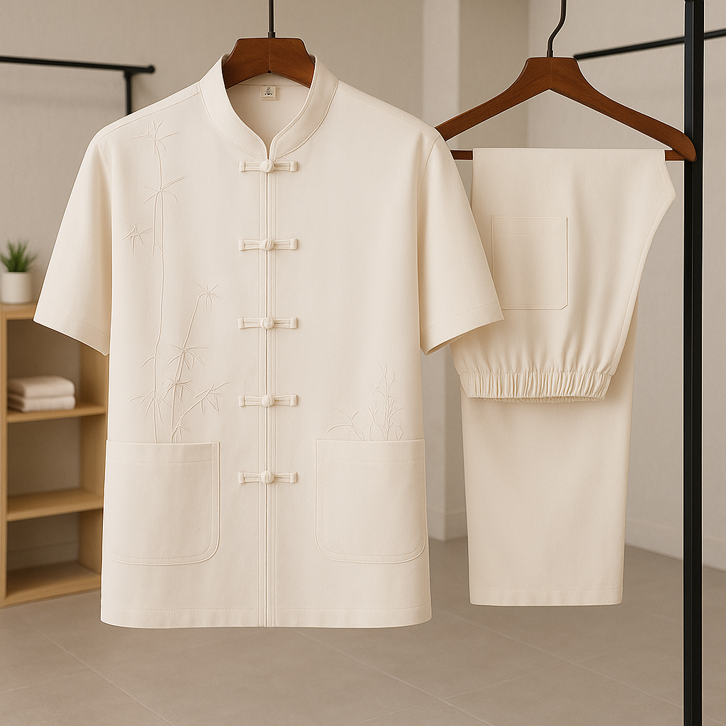 Ethan | Traditionell Ljusblå Sommarset med Broderad Detalj 2