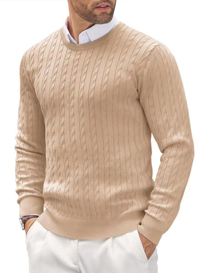 Ethan | Trendig Slim Fit Höststickad Tröja Med Tvistat Mönster 1
