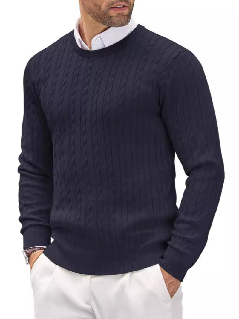 Ethan | Trendig Slim Fit Höststickad Tröja Med Tvistat Mönster 3