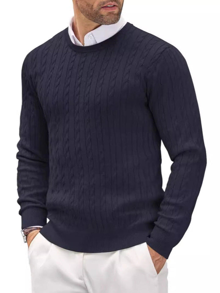 Ethan | Trendig Slim Fit Höststickad Tröja Med Tvistat Mönster 3