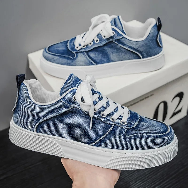 Ethan | Tvättad Mjuk Low Top Sneakers för Herr 0