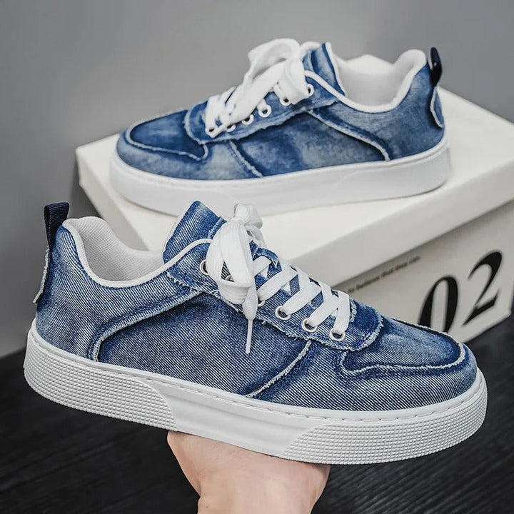 Ethan | Tvättad Mjuk Low Top Sneakers för Herr 0