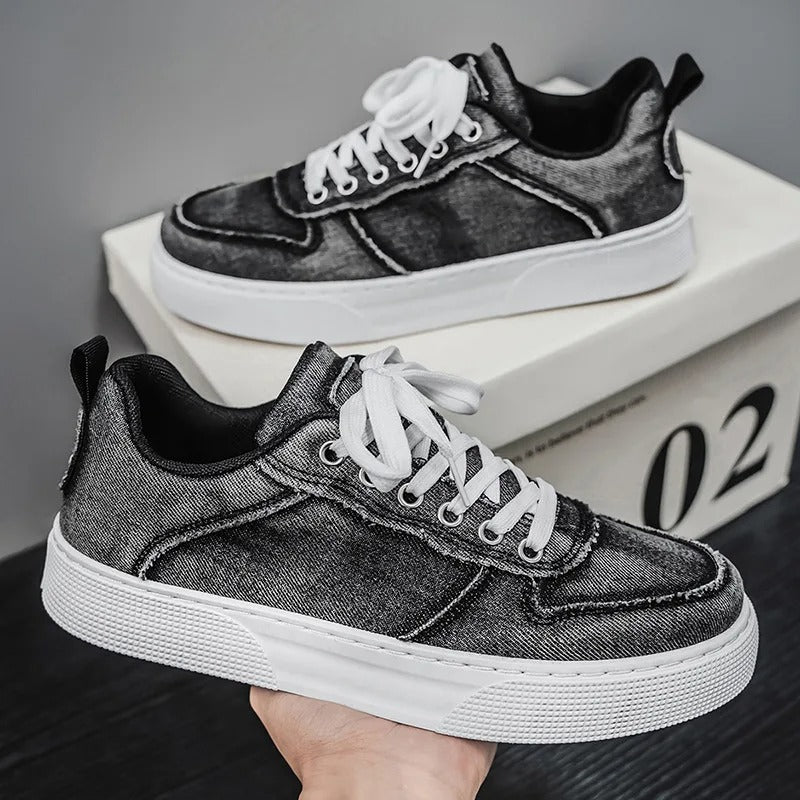 Ethan | Tvättad Mjuk Low Top Sneakers för Herr 1