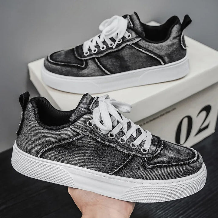 Ethan | Tvättad Mjuk Low Top Sneakers för Herr 1