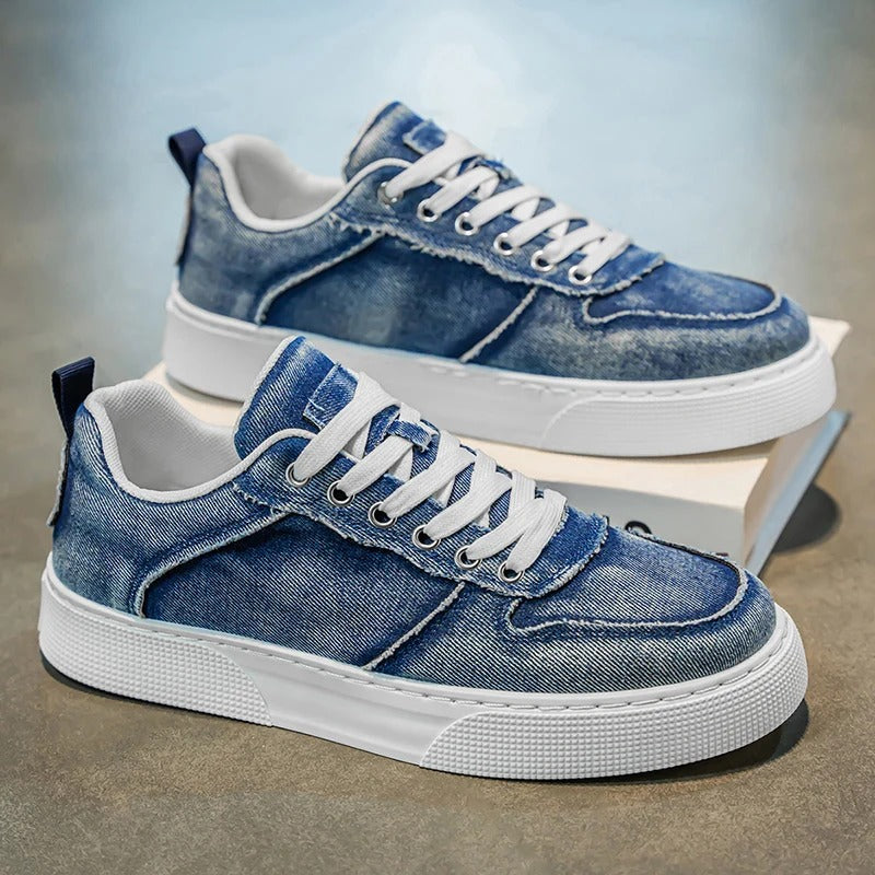 Ethan | Tvättad Mjuk Low Top Sneakers för Herr 3