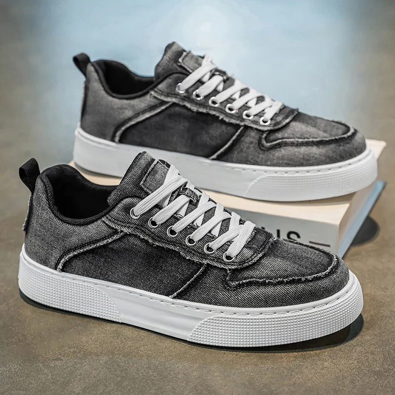 Ethan | Tvättad Mjuk Low Top Sneakers för Herr 4