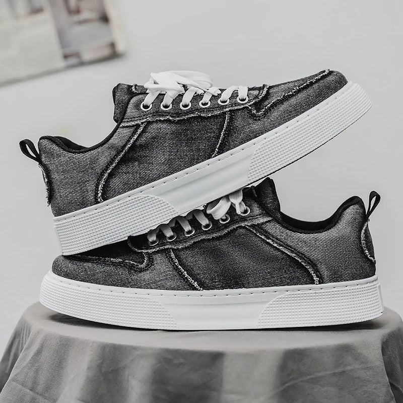 Ethan | Tvättad Mjuk Low Top Sneakers för Herr 6