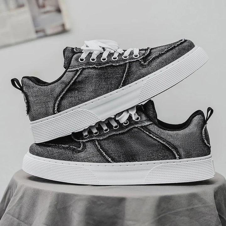 Ethan | Tvättad Mjuk Low Top Sneakers för Herr 6