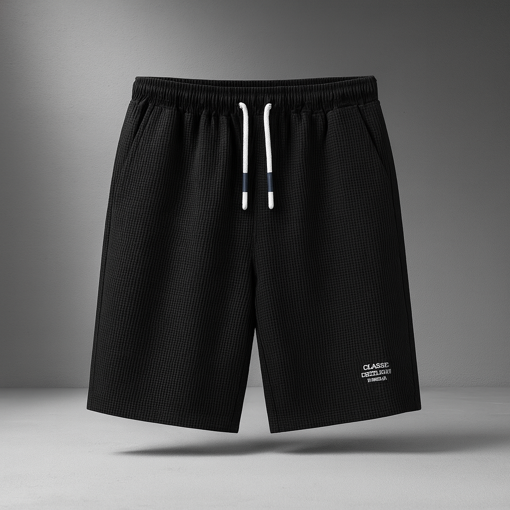 Ethan | Vaffelstrukturerade Herrshorts med Resårlinning och Sidosömsfickor 0