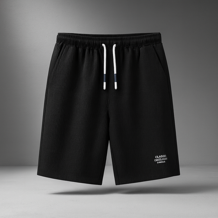 Ethan | Vaffelstrukturerade Herrshorts med Resårlinning och Sidosömsfickor 0