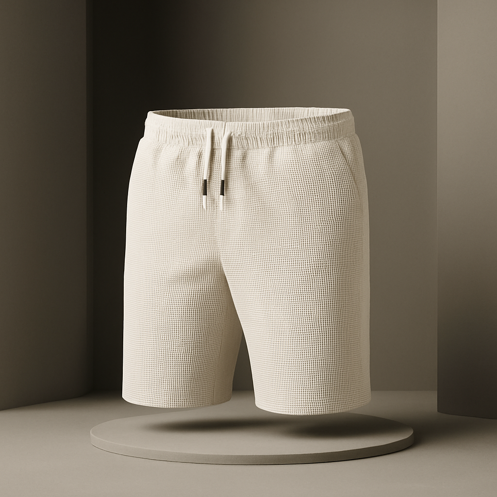 Ethan | Vaffelstrukturerade Herrshorts med Resårlinning och Sidosömsfickor 2
