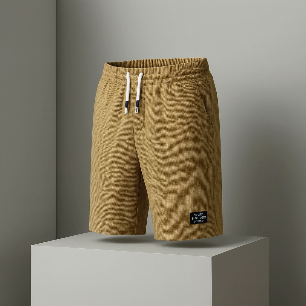 Ethan | Vaffelstrukturerade Herrshorts med Resårlinning och Sidosömsfickor 3