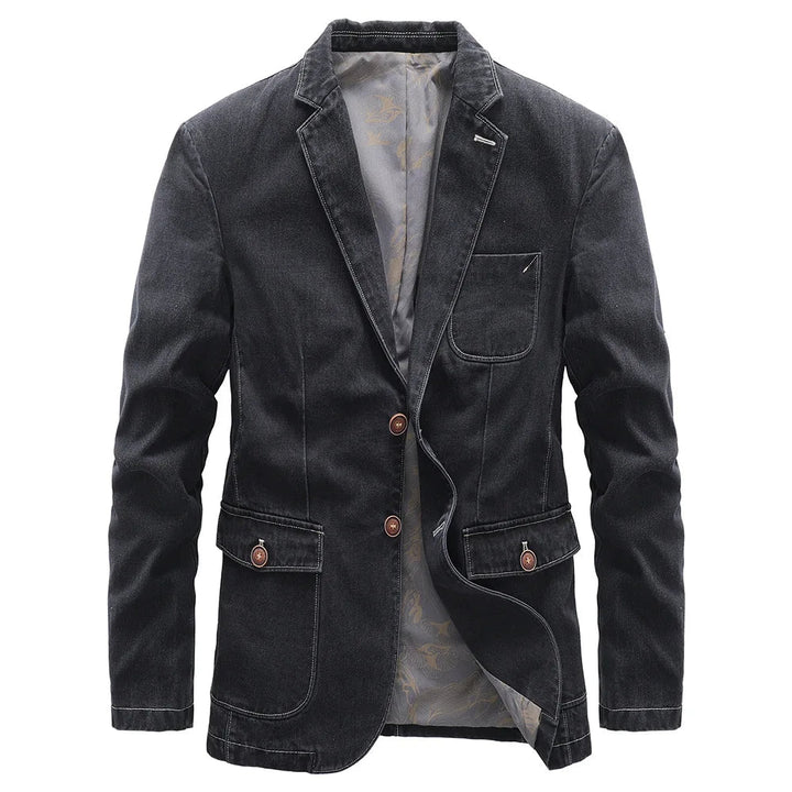 Ethan | Vintage Dubbelknäppt Jeansjacka i Blått 0
