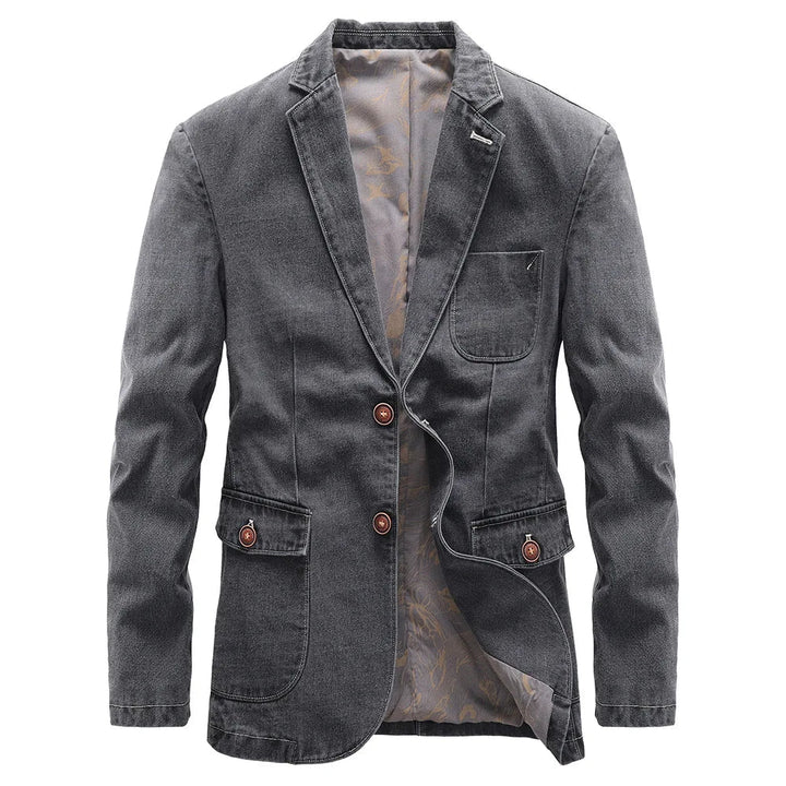 Ethan | Vintage Dubbelknäppt Jeansjacka i Blått 1