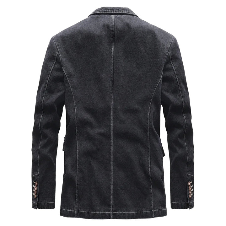 Ethan | Vintage Dubbelknäppt Jeansjacka i Blått 5