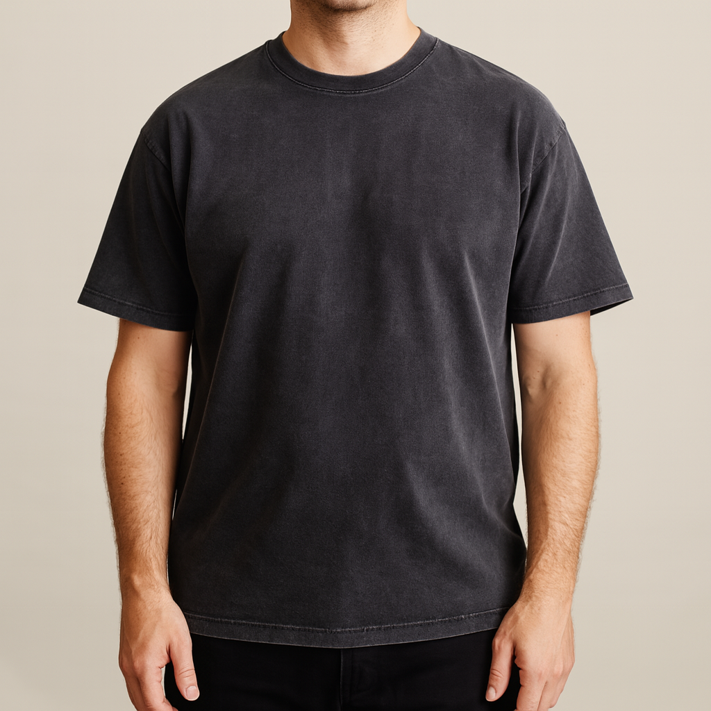 Ethan | Vintage Rak Passform Herr T-Shirt i Kvalitet 0