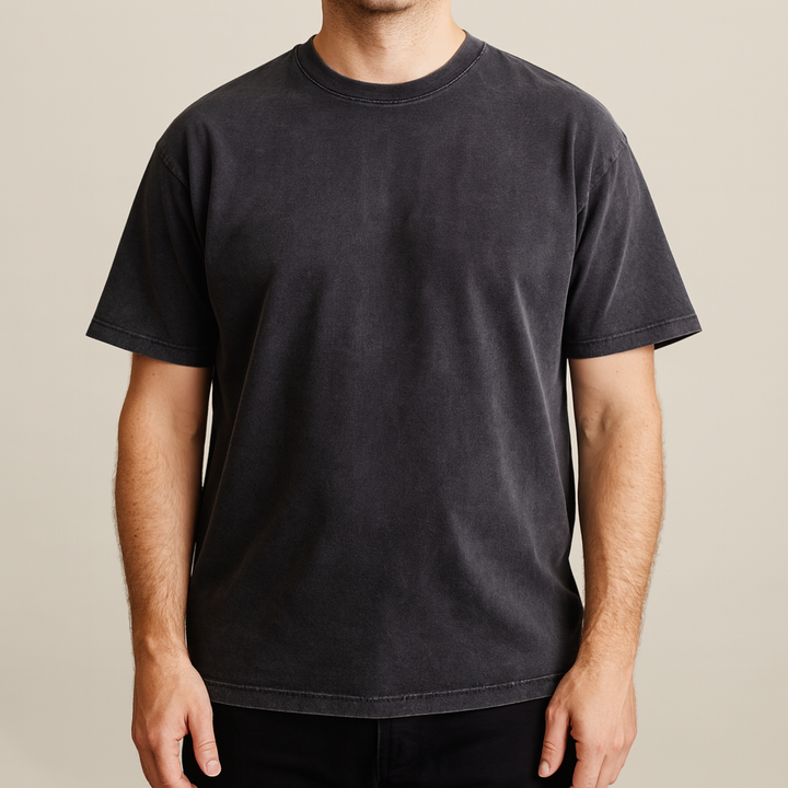 Ethan | Vintage Rak Passform Herr T-Shirt i Kvalitet 0